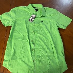 Hurley short sleeve button up, green